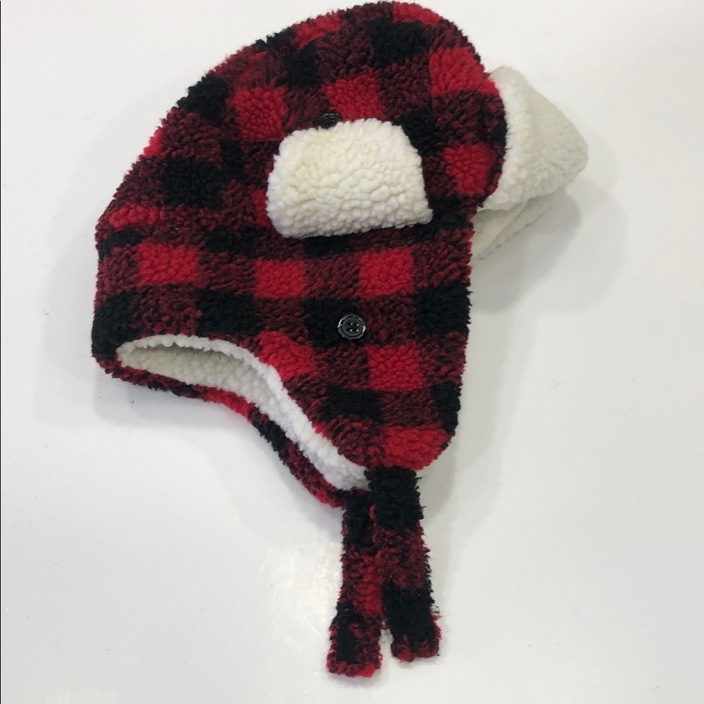 Kids Red Plaid Sherpa-Lined Trapper Hat - Picture 12 of 15